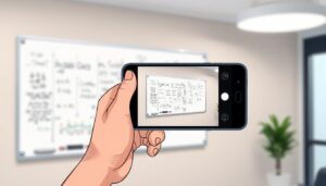 Smartphone scanning whiteboard notes