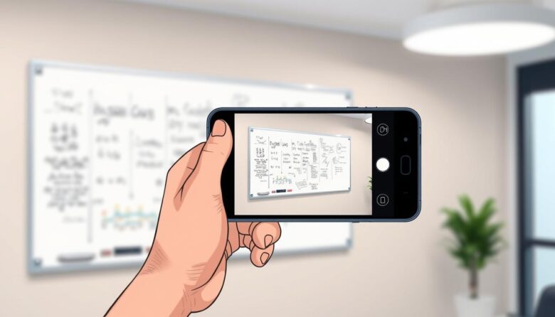 Smartphone scanning whiteboard notes